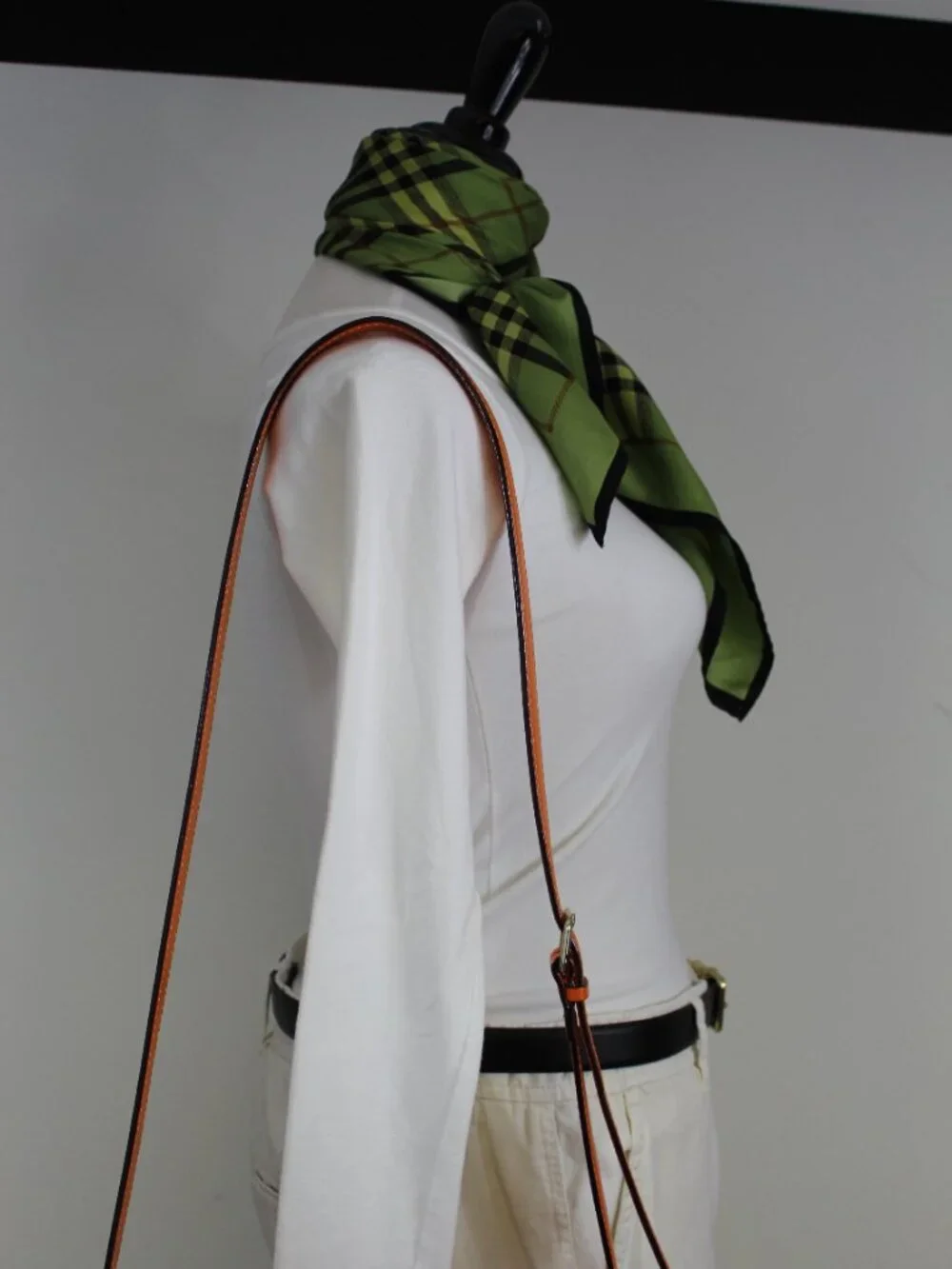 Green‎ Tartan Plaid Silk Scarf Square 34” Classic Preppy Equestrian